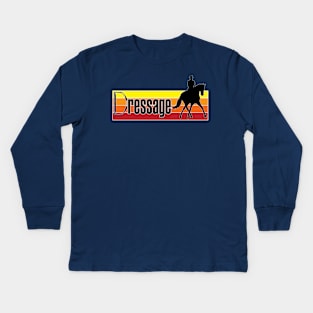 Retro Dressage Kids Long Sleeve T-Shirt